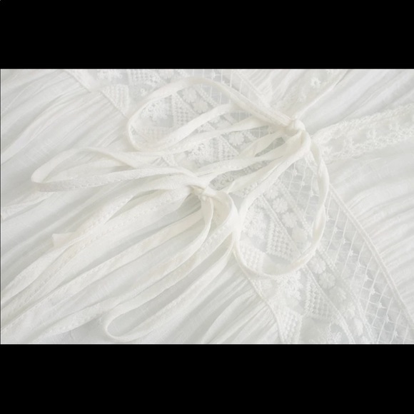 Black Maxi Kimono CoverUp Linen Cotton Lace - Picture 11 of 14